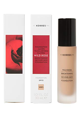 KORRES Wild Rose Foundation WRF3, mit Wildrosenöl, Make-Up für einen frischen, jungen & makellosen Teint, vegan, 30 ml von KORRES