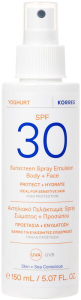 KORRES Yoghurt Sonnenspray-Emulsion für Gesicht und Körper SPF30 150 ml von Korres