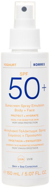 KORRES Yoghurt Sonnenspray-Emulsion für Gesicht und Körper SPF50+ 150 ml von Korres