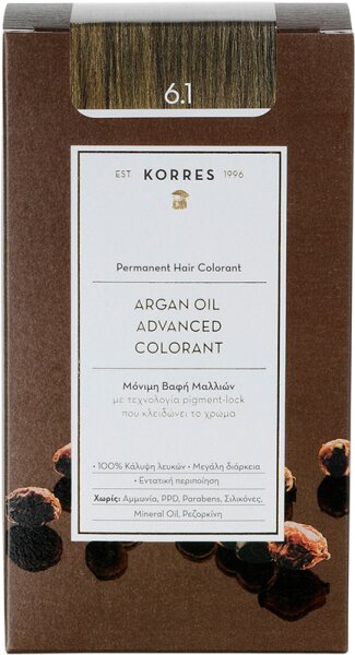 Korres Arganöl Hochentwickelte Coloration 3er Set 6.1 Dunkelblond Asch von Korres