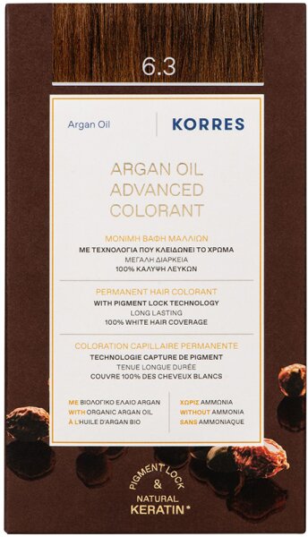 Korres Arganöl Hochentwickelte Coloration 3er Set 6.3 Dunkelblond Gold von Korres