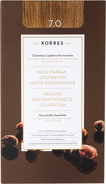 Korres Arganöl Hochentwickelte Coloration 3er Set 7.0 Mittelblond von Korres