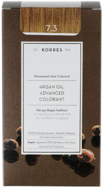 Korres Arganöl Hochentwickelte Coloration 3er Set 7.3 Honigblond Gold von Korres