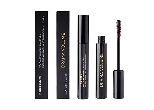 KORRES Drama Volume Mascara - 02 Plum Brown, Volcanic Minerals, braune Wimperntusche für extremes Volumen, silikon- & parabenfrei, 11 ml von KORRES