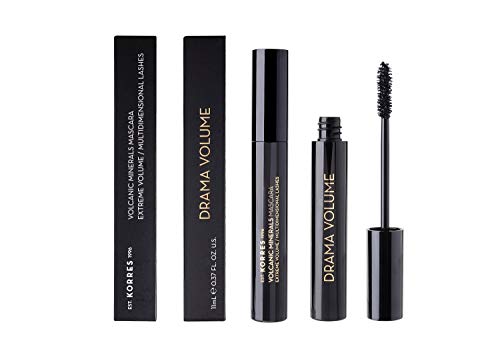 KORRES Drama Volume Mascara - 01 black, Volcanic Minerals, schwarze Wimperntusche für extremes Volumen, silikon- & parabenfrei, 11 ml von KORRES