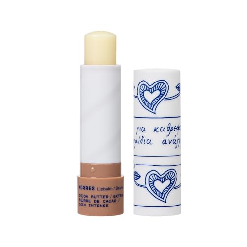 KORRES pflegender Lip Balm Cocoa Butter, extra Pflege für trockene Lippen, Lippenpflege mit Sheabutter, farblos & vegan, 4,5g von KORRES