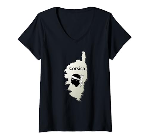 Damen Corsica Insel Frankreich Korsika T-Shirt mit V-Ausschnitt Damen Corsica Insel Frankreich Korsika T-Shirt mit V-Ausschnitt von Korsika Insel Designs24