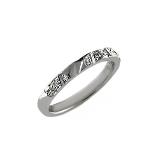 Einzigartige Hochzeit Band, Einzigartigen Diamant Ehering, Moderne Ring, Alternative Halbe Ewigkeit Ring von KorusDesign
