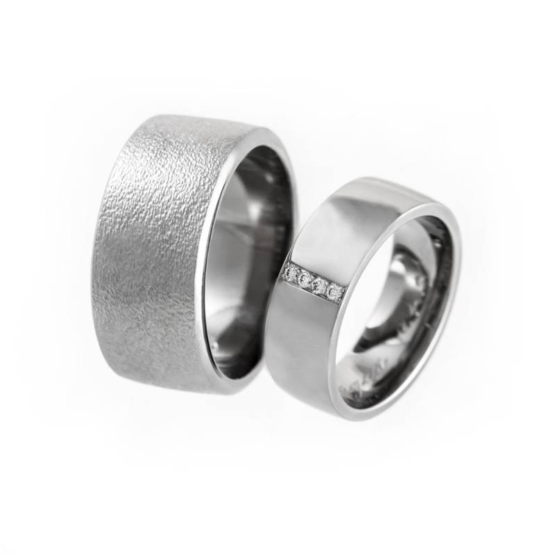 Seine Und Ihre Passenden Eheringe, Seine Einzigartige Breite Eheringe Set, Diamant-Hochzeitsband-Set von KorusDesign