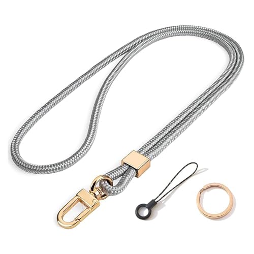 Korysnew 3 Farben Schlüsselband Lang Schlüsselbänder Umhängebänder mit Drehbarem Metallclip Umhängeband mit Mini Abnehmbare Schnalle Abnehmbare Neck Lanyard Grau von Korysnew