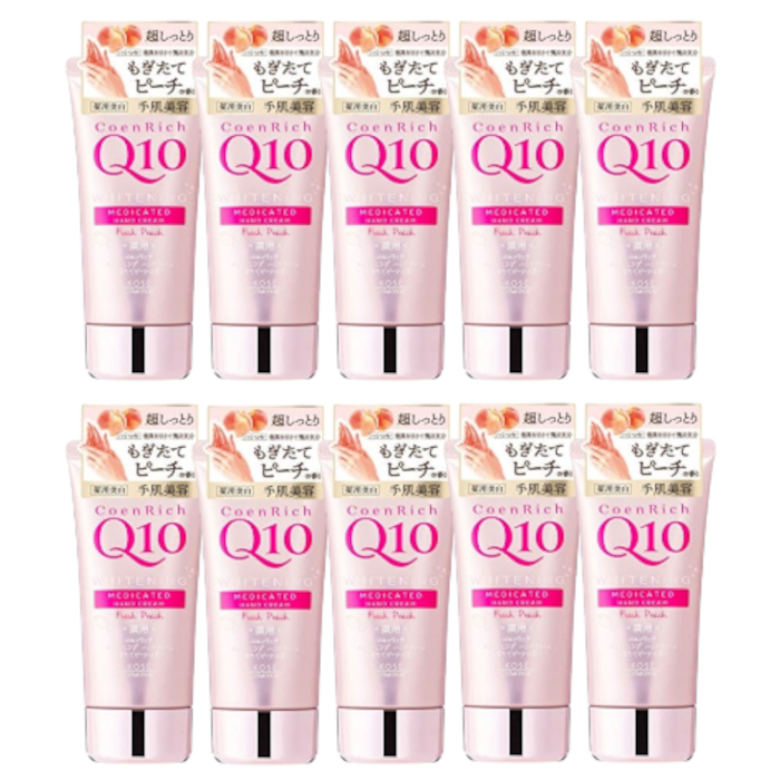 Kose - Coenrich Q10 Medicated Hand Cream - Fresh Peach - 80g (10ea) Set von Kose