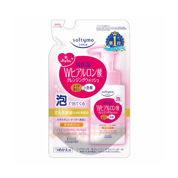Kose - Softymo Foam Cleansing Wash H Refill - 180ml - Hyaluronic Acid von Kose