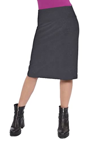 Kosher Casual Damen Bleistiftrock Knielang Stretch Bleistiftrock aus leichtem Baumwoll-Spandex - Grau - 52 von Kosher Casual