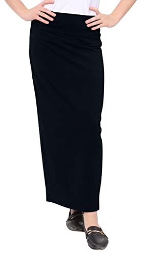 Kosher Casual Damen Maxi-Bleistiftrock, lang, Baumwolle - Schwarz - 52 von Kosher Casual