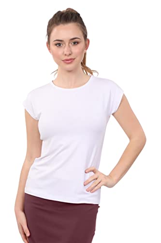 Kosher Casual Damen Unterhemd mit Flügelärmeln und Rundhalsausschnitt - Weiß - XX-Large von Kosher Casual