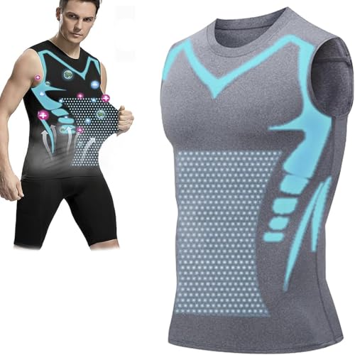 Abnehmen Weste Herren 2024 New Version Ionic Shaping Vital Vest Abnehmweste Duneva Abnehmweste Vitalvest (Grau, XL) von Kosinso