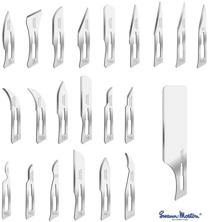 Kosmetex Rasierklingen 42x Skalpell-Klingen Set, Kosmetex 21x Mix Figuren Swann Morton Klingen von Kosmetex