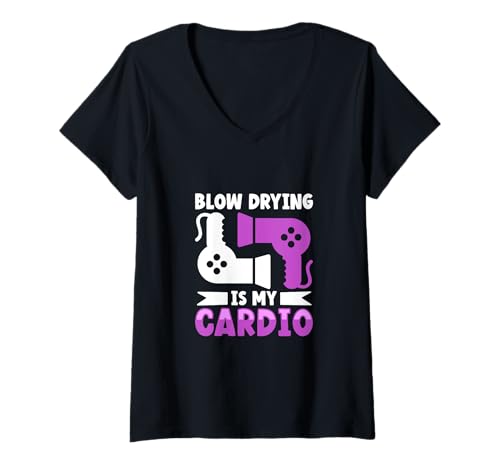 Damen Föhn Humor - Workout für Stylisten T-Shirt mit V-Ausschnitt Damen Föhn Humor - Workout für Stylisten T-Shirt mit V-Ausschnitt von Kosmetik und Friseur Humor Designs