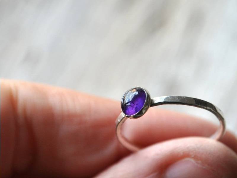 Amethyst Stacking Rings - Sterling Silver Made To Order von Kosmika