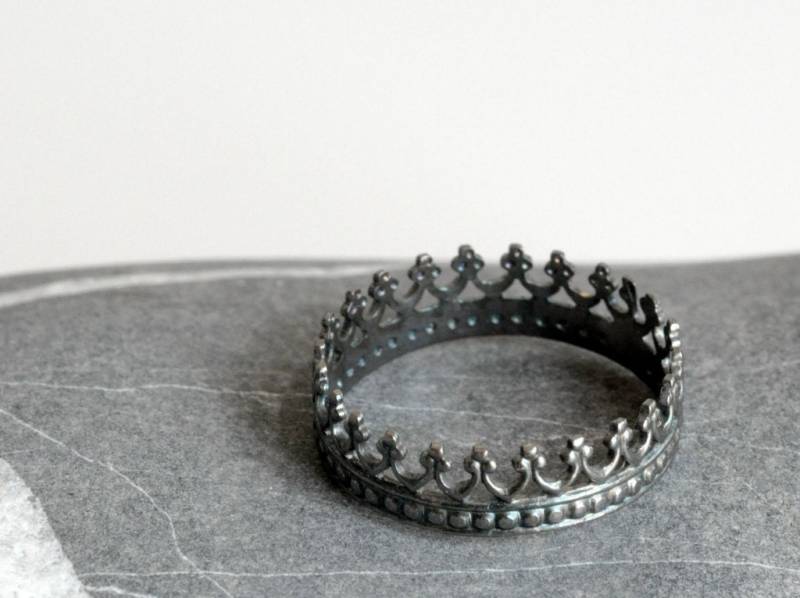Krone Förmigen Silber Ring - Oxidiertem von Kosmika