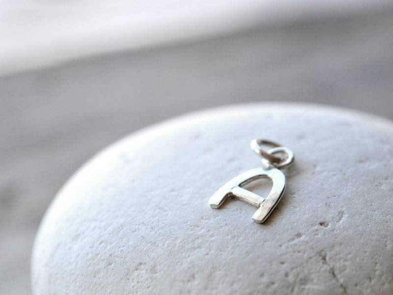Letter Charm Sterling Silver, One Custom Initial, Handmade von Kosmika
