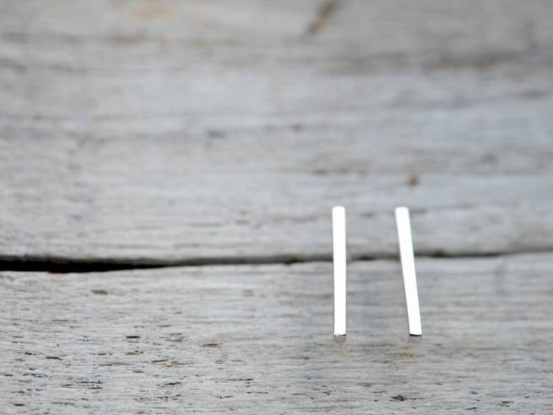 Minimal Earrings, Sterling Silver Post Earrings von Kosmika