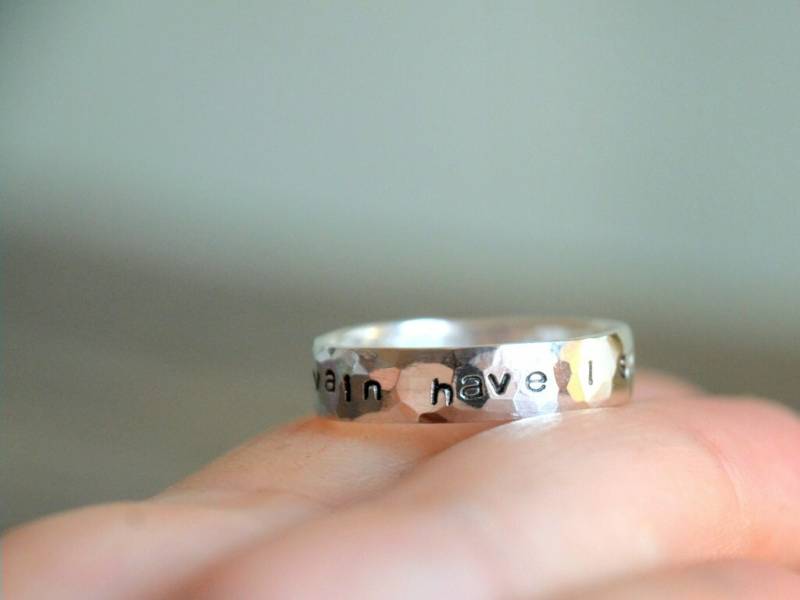 Personalized Sterling Silver Ring - Jane Austen Quote Or Custom Stamping von Kosmika