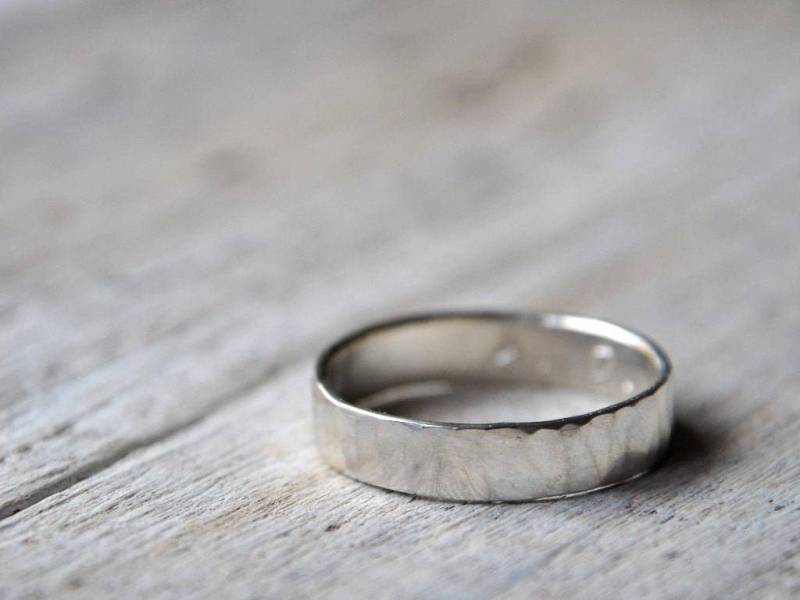 Silver Wedding Band, Inside Blank Or Custom Writing, Made To Order von Kosmika