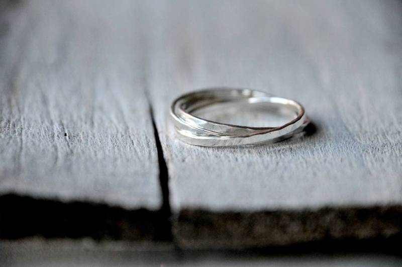sterling Silver Three Loops Ring, Rings Looped Together, Man & Unisex von Kosmika