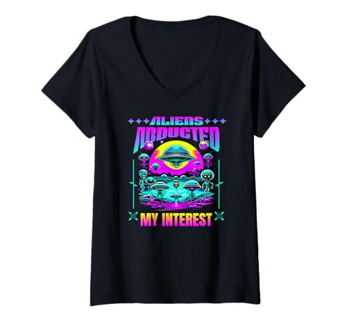 Damen Außerirdische Entführten Mein Interesse Sci Fi Humor T-Shirt mit V-Ausschnitt Damen Außerirdische Entführten Mein Interesse Sci Fi Humor T-Shirt mit V-Ausschnitt von Kosmische Begegnung Abduktion Weltraumphänomene