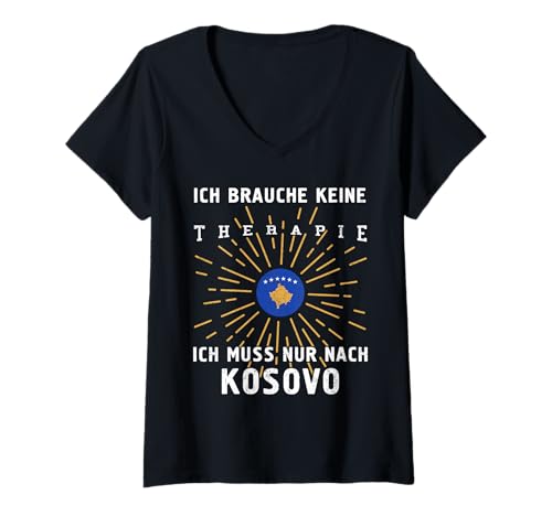 Damen Kosovo Kosovare Pristina Albanien Albanisch Balkan T-Shirt mit V-Ausschnitt Damen Kosovo Kosovare Pristina Albanien Albanisch Balkan T-Shirt mit V-Ausschnitt von Kosovo Albania Shqipria Balkan uqk Designs
