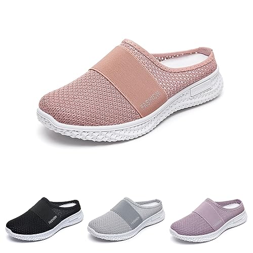 Orthopädische Damen-Slip-On-Hausschuhe mit Fußgewölbeunterstützung, rückenfrei, Plateau-Sneaker, atmungsaktiv, gestricktes Netzgewebe, weich, bequem, runde Zehenpartie, rutschfest, leicht, weiche Orthopädische Damen-Slip-On-Hausschuhe mit Fußgewölbeunterstützung, rückenfrei, Plateau-Sneaker, atmungsaktiv, gestricktes Netzgewebe, weich, bequem, runde Zehenpartie, rutschfest, leicht, weiche von Kosseco