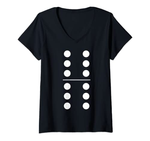 Damen Domino Stein 6/6 Fastnacht Verkleidung Gruppenkostüm Kostüm T-Shirt mit V-Ausschnitt Damen Domino Stein 6/6 Fastnacht Verkleidung Gruppenkostüm Kostüm T-Shirt mit V-Ausschnitt von Kostüm Fasching Karneval Partnerlook Damen Herren