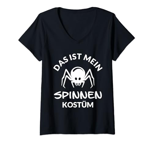Damen Spinnenkostüm Spinne Das ist mein Kostüm Spinnen Halloween T-Shirt mit V-Ausschnitt Damen Spinnenkostüm Spinne Das ist mein Kostüm Spinnen Halloween T-Shirt mit V-Ausschnitt von Kostüm Spinne Das ist mein Spinnenkostüm Karneval