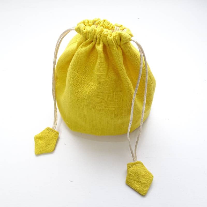 Leinenbeutel Gelb Würfelbeutel Murmelbeutel Rollenspiel Larp Mittelalter Tasche von Kostuemgeschichten