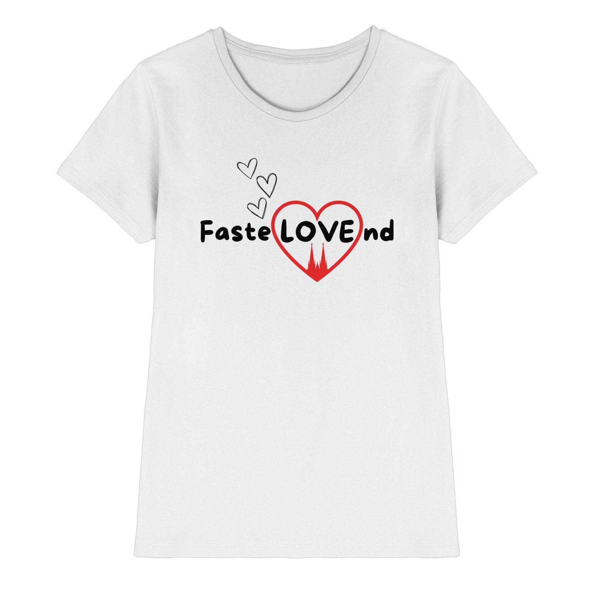 Frauen T-Shirt Fastelovend Karneval in Köln Liebe Motto Rot Weiß - Ladies Premium Shirt Frauen T-Shirt Fastelovend Karneval in Köln Liebe Motto Rot Weiß - Ladies Premium Shirt von Kostuemista