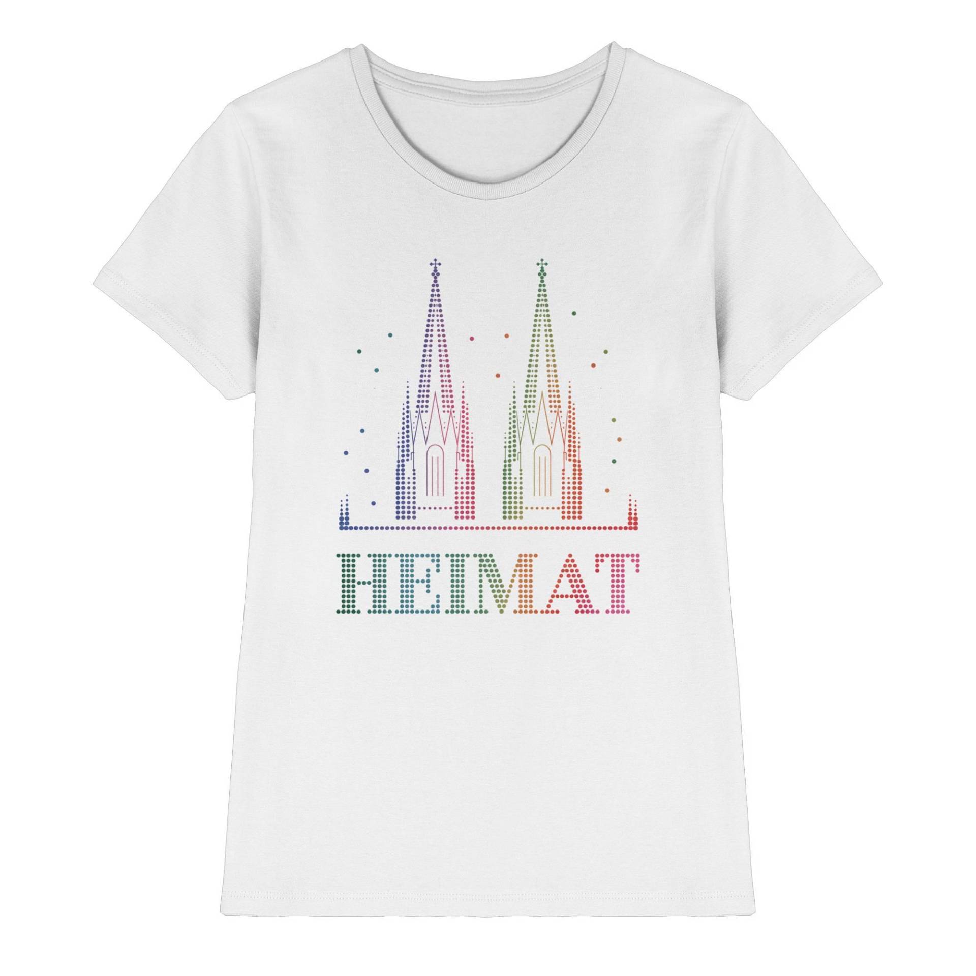 Frauen T-Shirt - Konfettiregen "Heimat" Mit Kölner Dom Für Den Alltag Oder Als Kostüm/Gruppenmotto Karneval Ladies Premium Shirt von Kostuemista