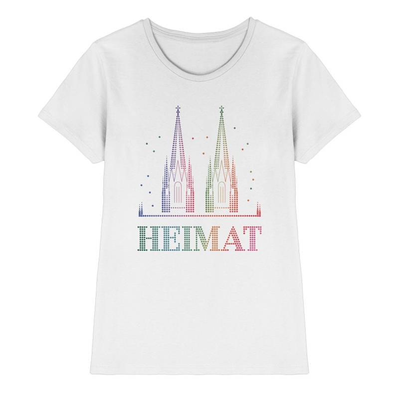 Frauen T-Shirt - Konfettiregen "Heimat" Mit Kölner Dom Für Den Alltag Oder Als Kostüm/Gruppenmotto Karneval Ladies Premium Shirt von Kostuemista
