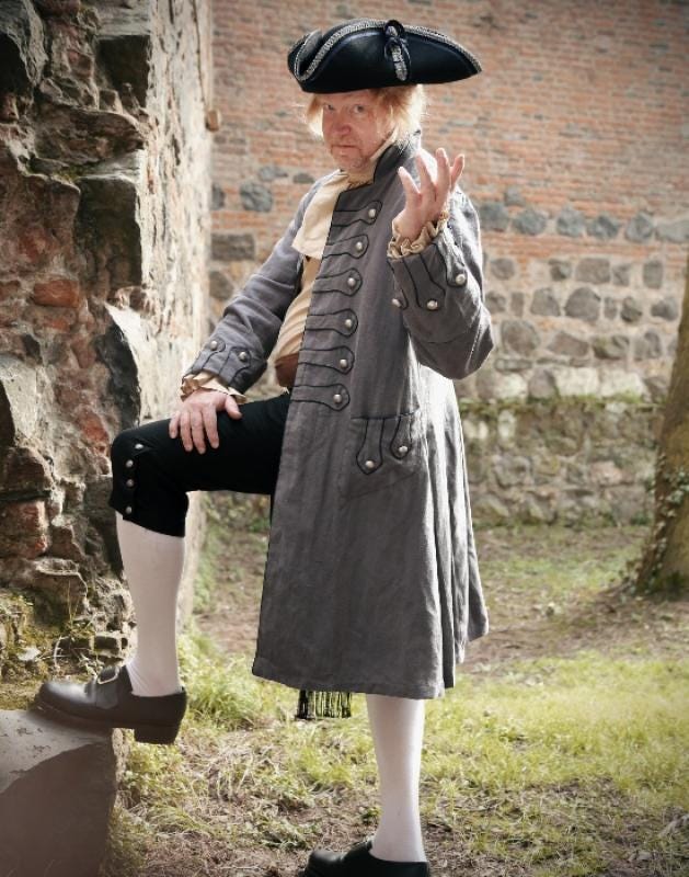 Piratenmantel Leinen Grau von KostuemtruheShop