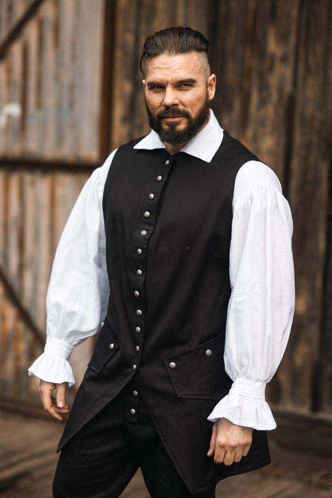 Weste Capitain's Black Long Vest von KostuemtruheShop