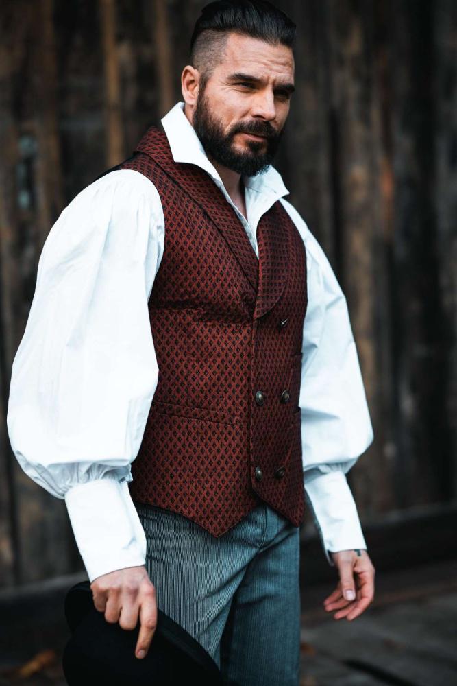 Weste New York Raute Rot von KostuemtruheShop