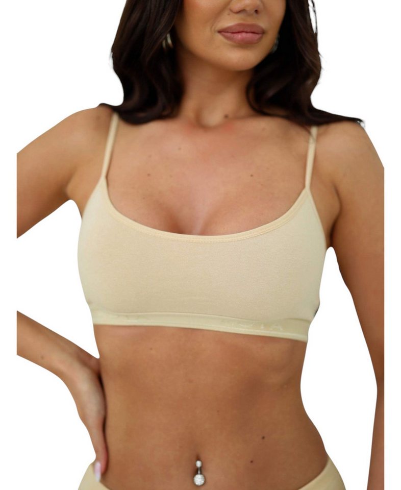 Kota Bustier Damen Sport-BH im 2er Pack abnehmbare Softpads – ohne Bügel (2er Pack) Spaghettiträger, 2er Pack, herausnehmbare Softpads von Kota