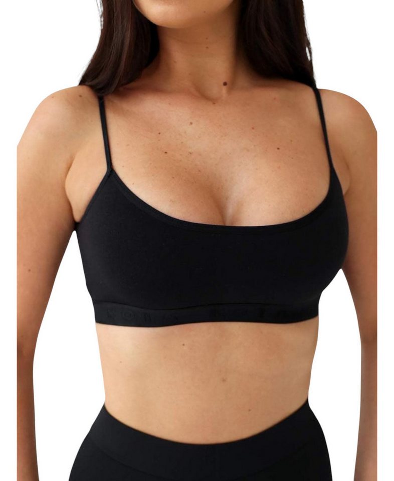 Kota Bustier Damen Sport-BH im 2er Pack abnehmbare Softpads – ohne Bügel (2er Pack) Spaghettiträger, 2er Pack, herausnehmbare Softpads von Kota