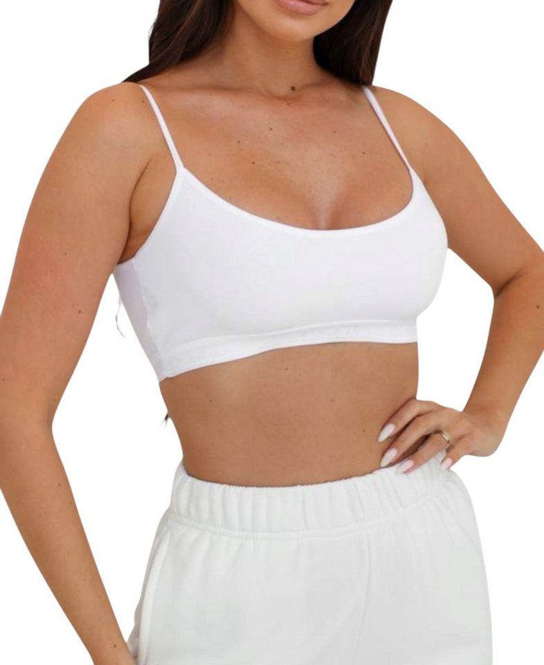 Kota Bustier Damen Sport-BH im 2er Pack abnehmbare Softpads – ohne Bügel (2er Pack) Spaghettiträger, 2er Pack, herausnehmbare Softpads von Kota