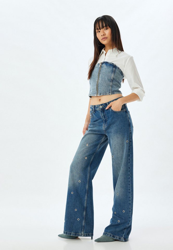Koton 5-Pocket-Jeans Normale Leibhöhe Wide Leg von Koton