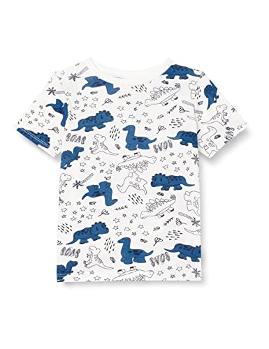 Koton Baby Junge Dinosaur Printed Short Sleeve Crew Neck T-Shirt, Ecru Muster (03e), 24-3 Jahre EU von Koton