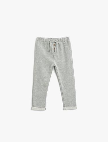 Koton Baby - Jungen Basic Pockets Button Detail Elastic Waistband Sweatpants, Grey (023), 9-12 Monate EU von Koton