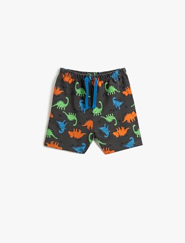 Koton Baby - Jungen Dinosaur Printed Drawstring Shorts, Anthracite Design (14d), 3-4 Jahre EU von Koton