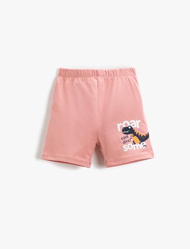 Koton Baby - Jungen Dinosaur Printed Elastic Waist Shorts, Salmon (992), 12-18 Monate EU von Koton
