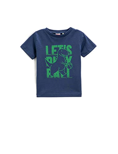 Koton Baby - Jungen Dinosaur Printed Short Sleeve Crew Neck T-Shirt, Marine (720), 9-12 Monate EU von Koton